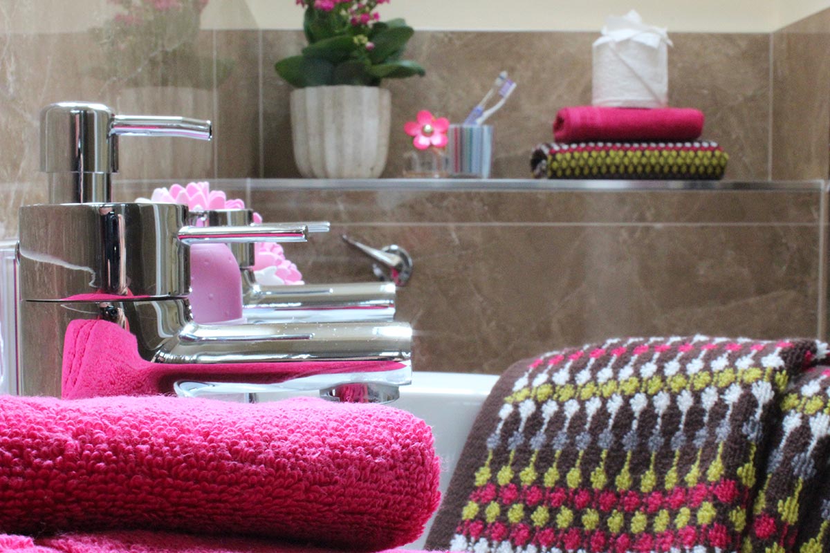 A bathroom in our one-bed apartment