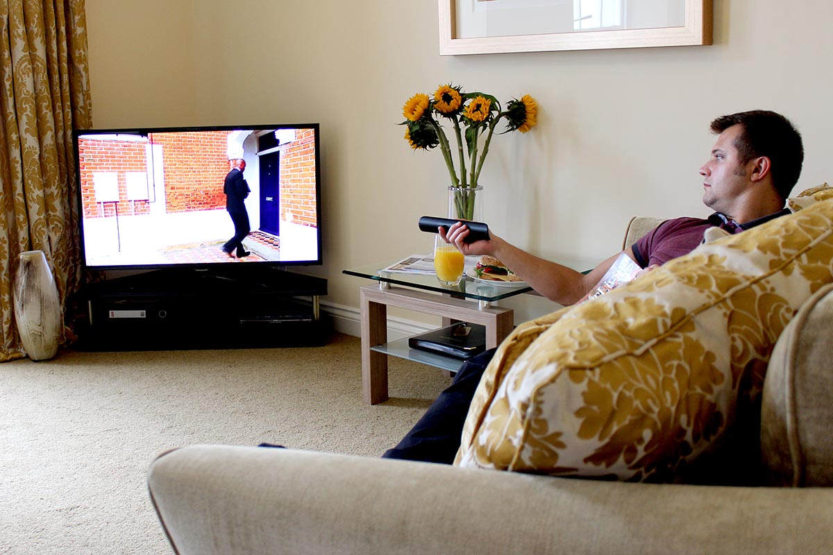 Living Space and Flat Screen Smart TV